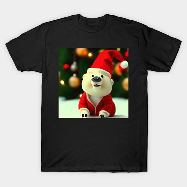 Capybara Christmas Claymation T-Shirt by SubtleSplit